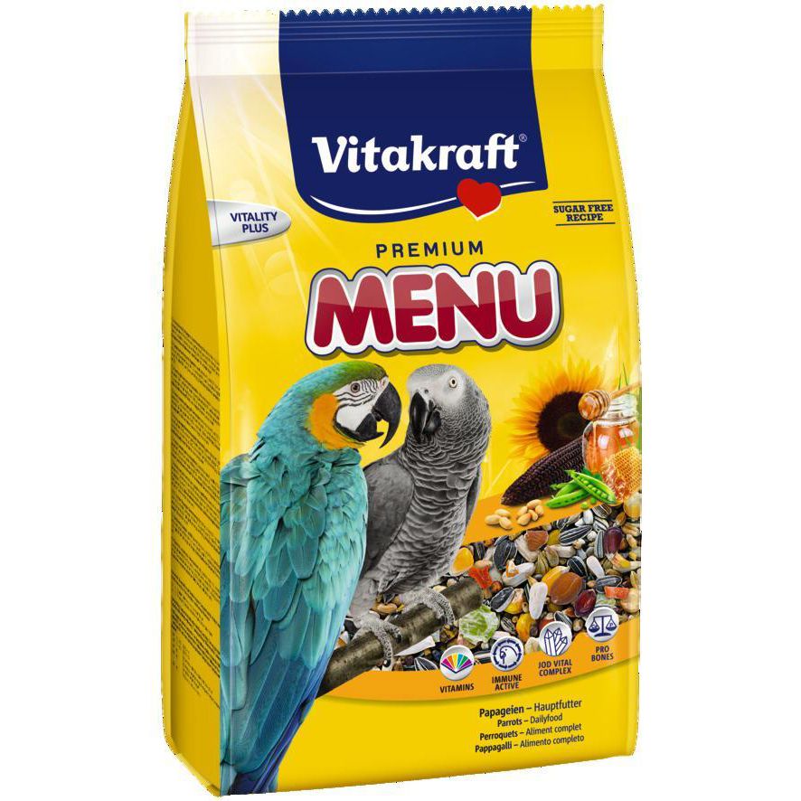 Корм для птиц VITAKRAFT MENU для крупных попугаев 1кг, MENU для крупных попугаев 1кг
Корм для птиц VITAKRAFT MENU для крупных попугаев 1кг, MENU для крупных попугаев 1кг