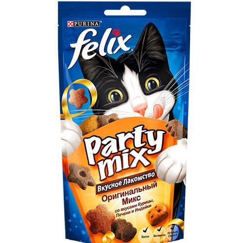 Лакомство для кошек FELIX Party mix Оригинал Микс 60г, Party mix Оригинал Микс 60г
Лакомство для кошек FELIX Party mix Оригинал Микс 60г, Party mix Оригинал Микс 60г