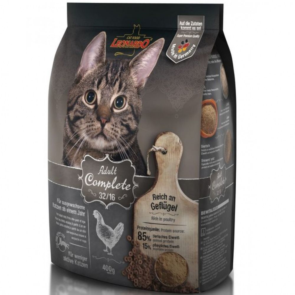 Корм для кошек Leonardo Сomplete 32/16 Курица сух. 400г, Сomplete 32/16 Курица сух. 400г 
Корм для кошек Leonardo Сomplete 32/16 Курица сух. 400г, Сomplete 32/16 Курица сух. 400г
