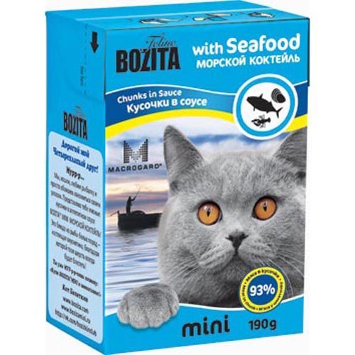 Корм для кошек BOZITA Mini кусочки в соусе морской коктейль конс.190г, Mini кусочки в соусе морской коктейль конс.190г
Корм для кошек BOZITA Mini кусочки в соусе морской коктейль конс.190г, Mini кусочки в соусе морской коктейль конс.190г