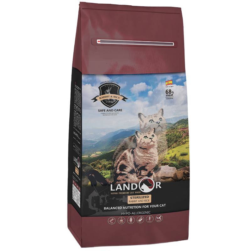 Корм для кошек LANDOR, для стерилизованных и с избыточным весом, кролик с рисом сух. 400г
Корм для кошек LANDOR, для стерилизованных и с избыточным весом, кролик с рисом сух. 400г