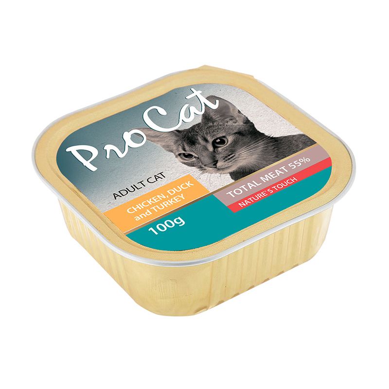 Корм для кошек Pro Cat курица, утка и индейка конс. 100г, курица, утка и индейка конс. 100г
Корм для кошек Pro Cat курица, утка и индейка конс. 100г, курица, утка и индейка конс. 100г