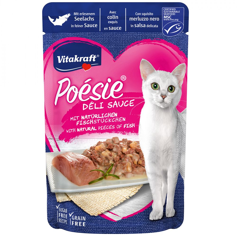 Корм для кошек VITAKRAFT Poesie лосось в соусе пауч 85г, Poesie лосось в соусе пауч 85г
Корм для кошек VITAKRAFT Poesie лосось в соусе пауч 85г, Poesie лосось в соусе пауч 85г