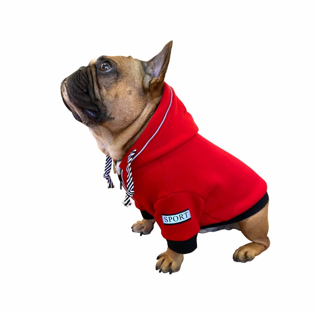 Толстовка для собак FORBULLDOGY Рост Mini размер S, красный фото