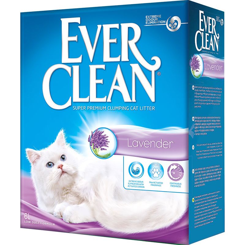 Наполнитель для кошачьего туалета EVER CLEAN Lavander комкующийся с ароматом лаванды 6л