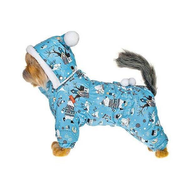 

Комбинезон для собак HAPPY PUPPY, Новогодняя сказка голубой - 2 25 см