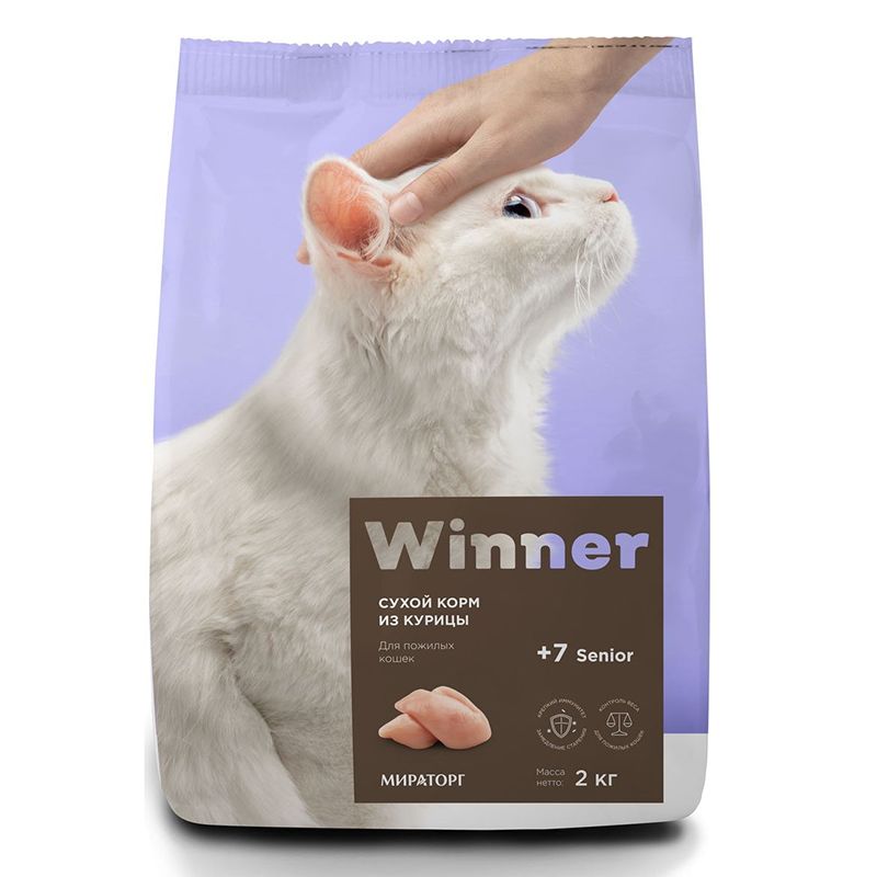 

Корм для кошек Winner, для пожилых курица сух. 2кг