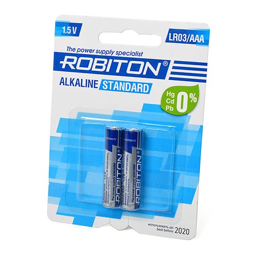

Батарейки ROBITON, Standard LR03 (AAA) 2шт