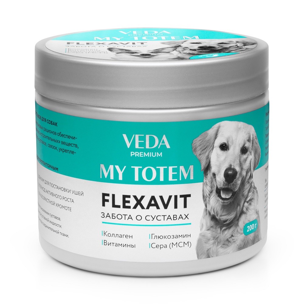 Кормовая добавка для собак VEDA My Totem Flexavit для суставов 200г кормовая добавка для собак эмпробио 0 1л