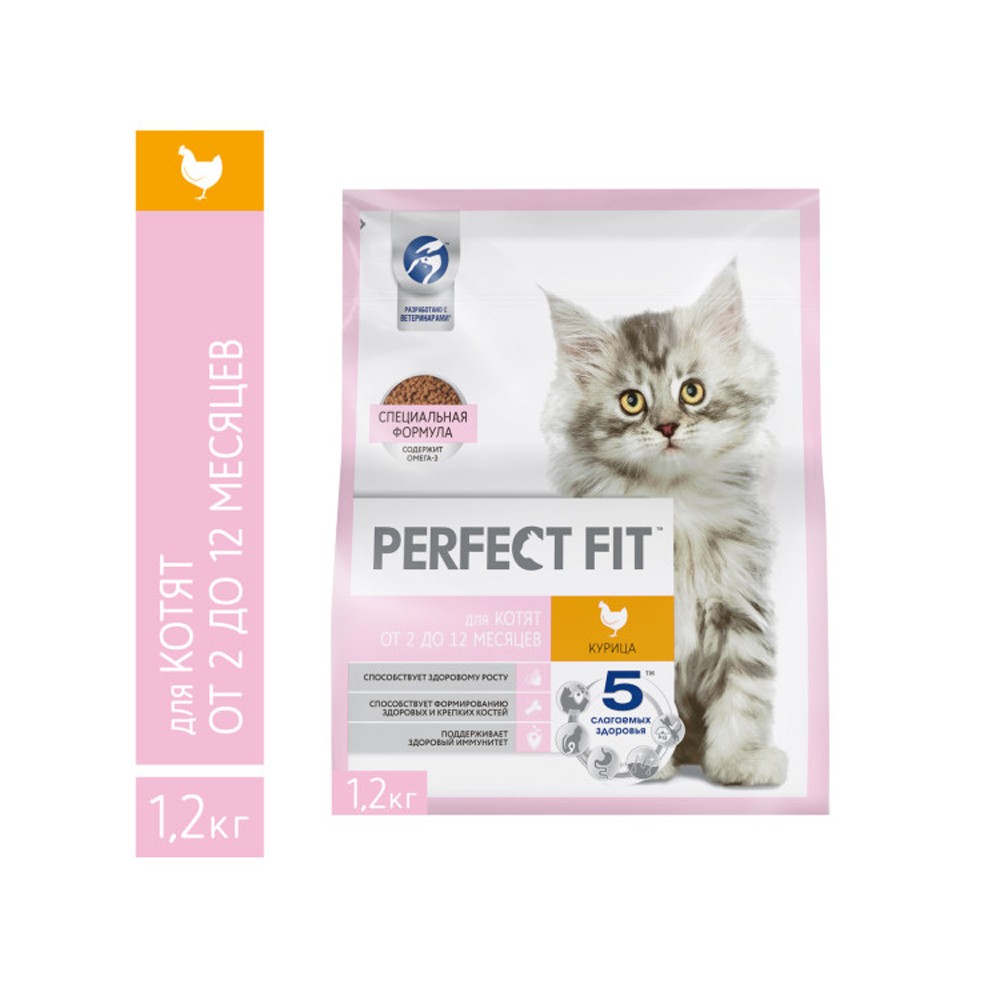 Корм для котят PERFECT FIT курица сух 12кг 848₽