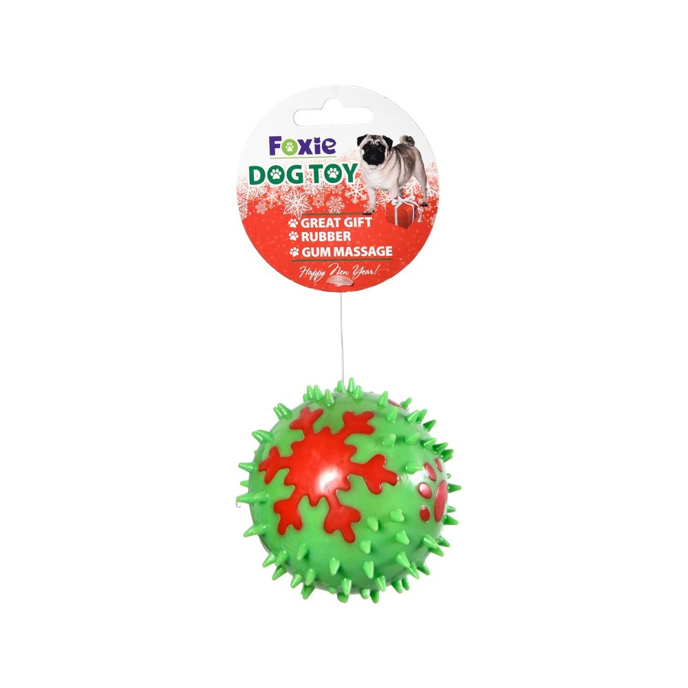 Игрушка для собак Foxie Мяч рельефный 8см ТПР зеленый мяч плетенка каучуковый для собак 8см