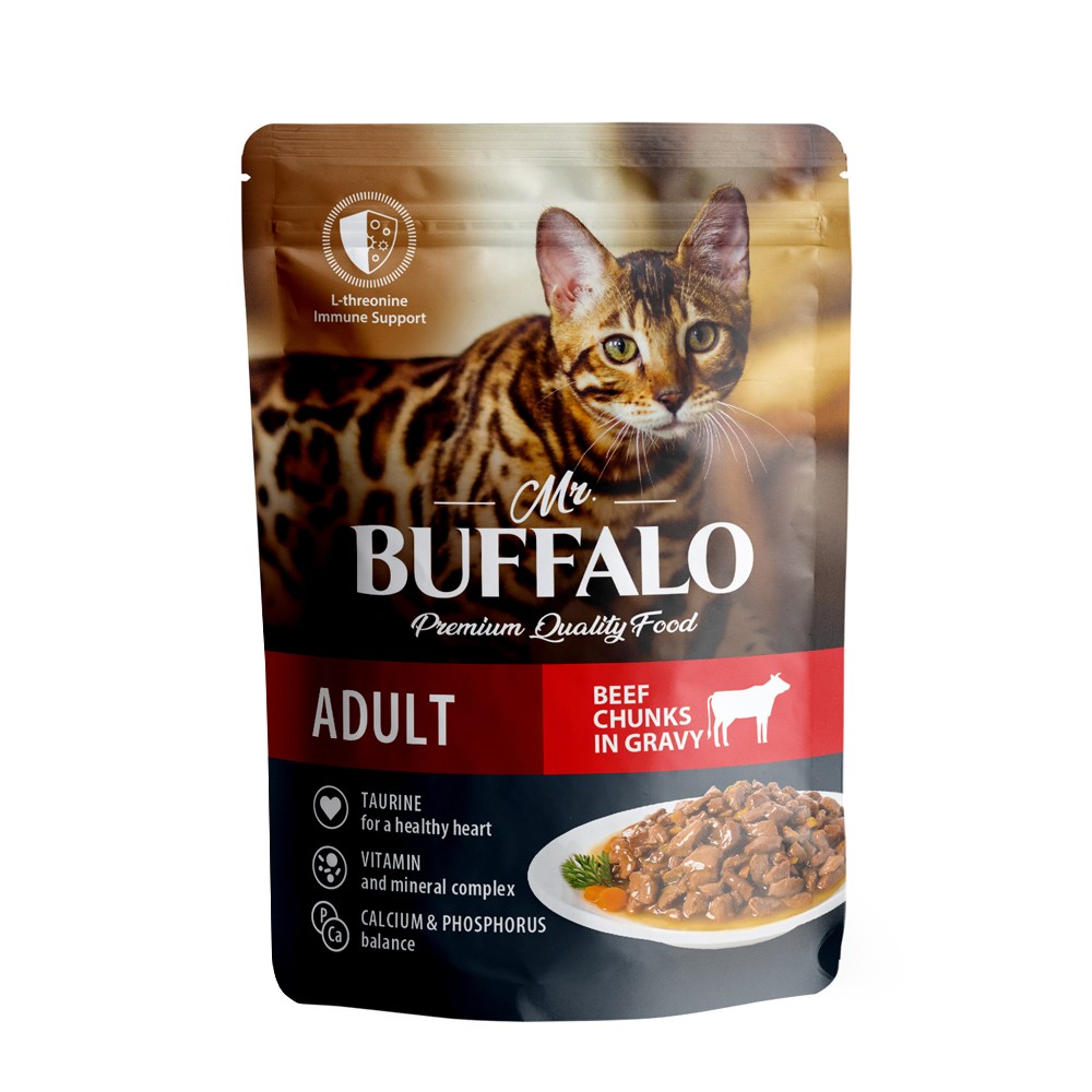 корм для кошек brit утка в соусе пауч 85г Корм для кошек Mr.Buffalo говядина в соусе пауч 85г