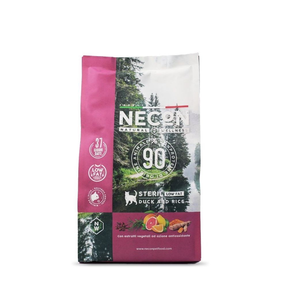 Корм для кошек NECON Natural Wellness для стерилиз. для поддерж.оптим. веса, утка с рисом сух. 1,5кг