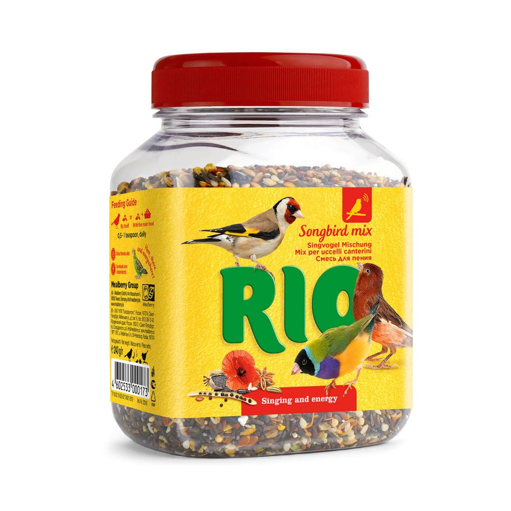 лакомство для птиц rio полезные семена 240г Лакомство для птиц RIO Смесь для стимулирования пения 240г