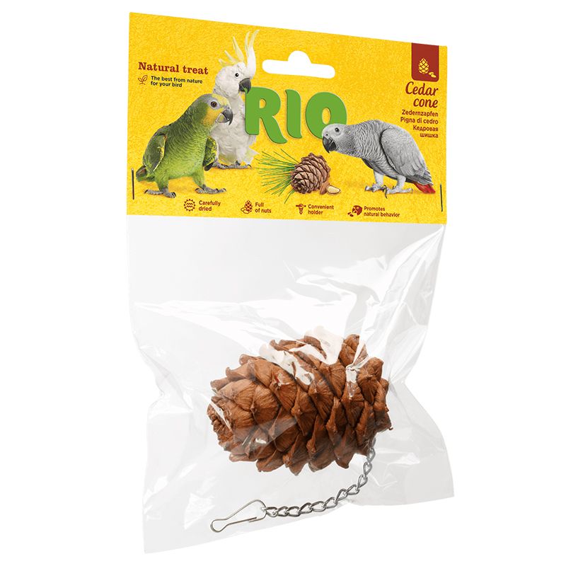 лакомство для птиц rio полезные семена 240г Лакомство-игрушка для птиц RIO Кедровая шишка 1шт