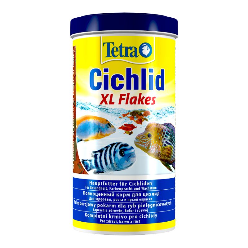 Корм для рыб TETRA Cichlid XL Flakes для для всех видов цихлид, крупные хлопья 1000мл tetramin xl flakes корм хлопья для всех видов рыб крупные хлопья 3 6 л х 2 шт