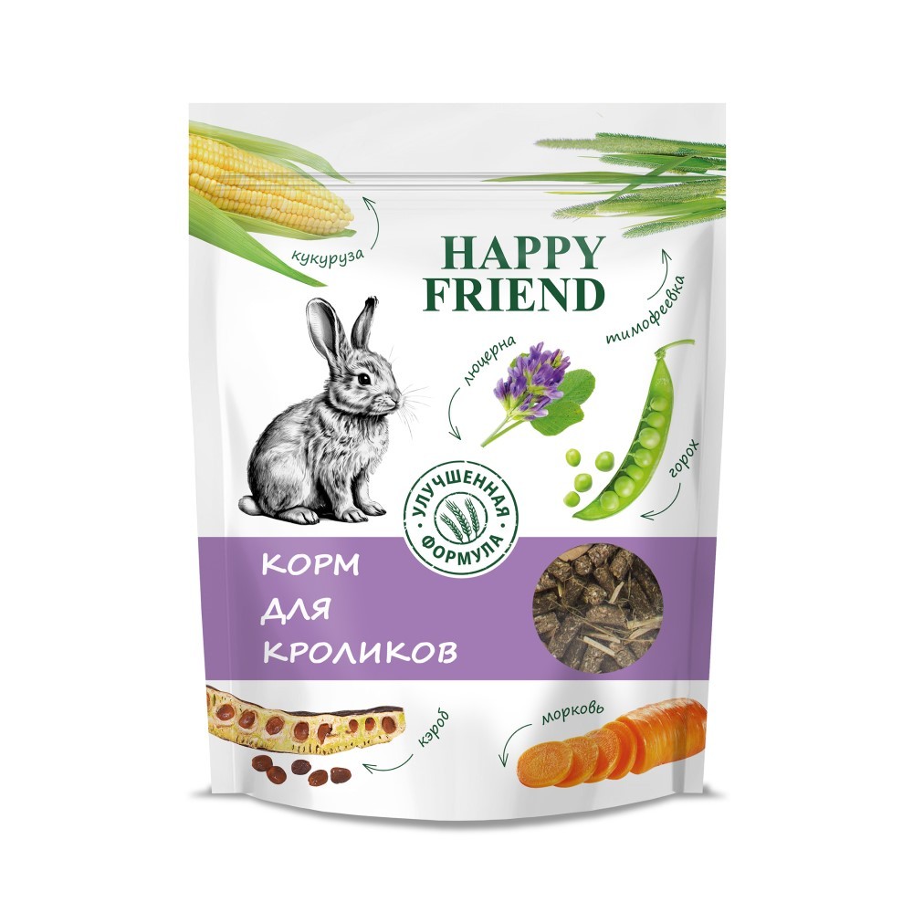 Корм для кроликов HAPPY FRIEND 500г