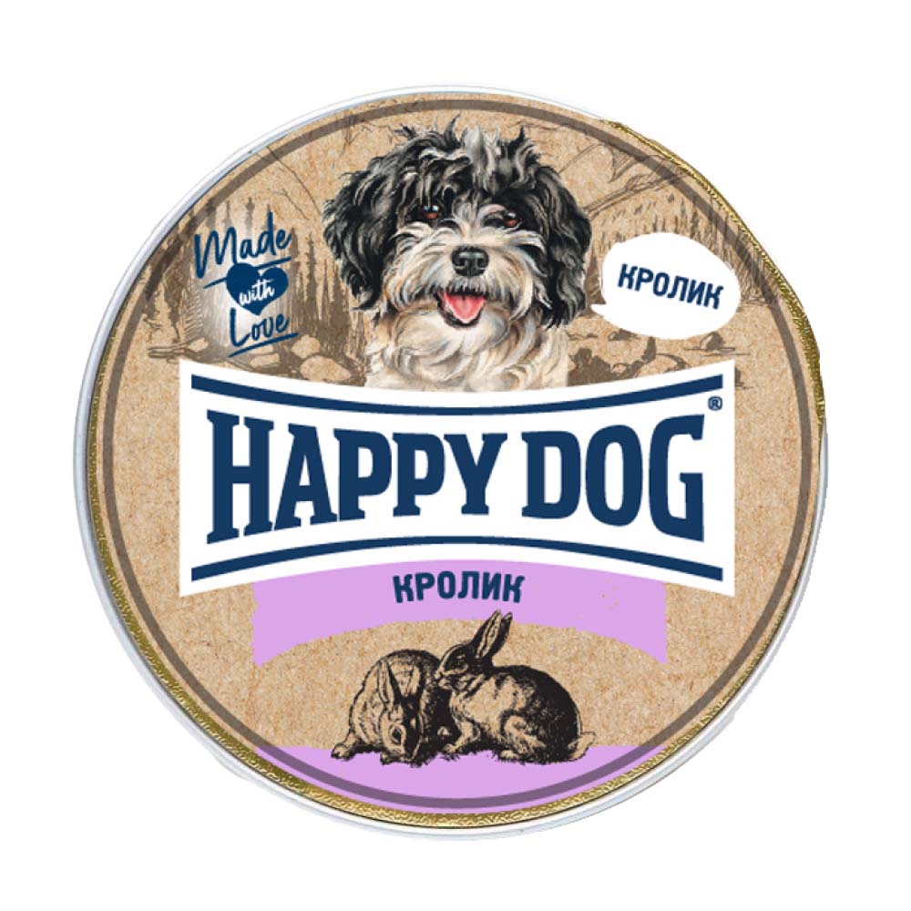Корм для собак HAPPY DOG Natur Line Кролик паштет ламистер 125г корм для собак happy friend паштет с говядиной конс 125г