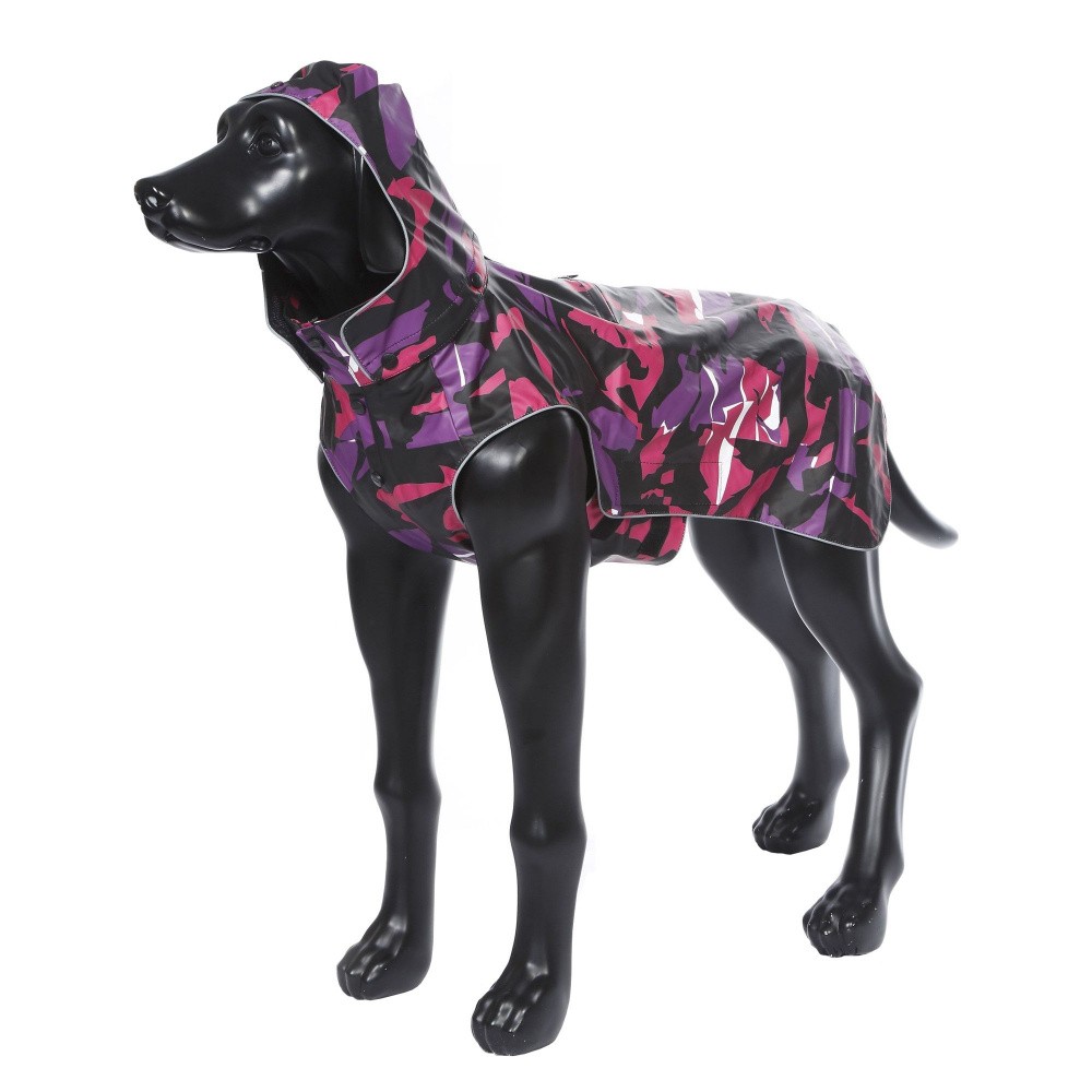 Дождевик для собак RUKKA 55см Камуфляж Фиолетовый/розовый XXL дождевик для собак rukka 55 см камуфляж