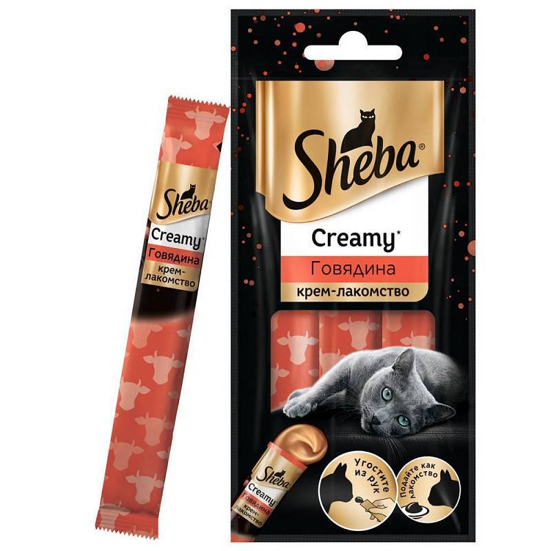 

Лакомство для кошек SHEBA, крем-лакомство говядина 3х12г