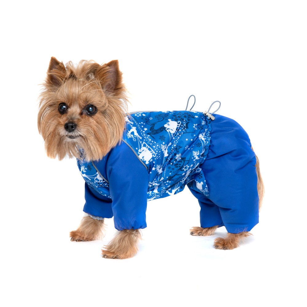Комбинезон для собак OSSO-Fashion Снежинка р.25 (мальчик) олени/принт синий комбинезон для собак osso fashion демисезонный на флисе р 25 унисекс протектор