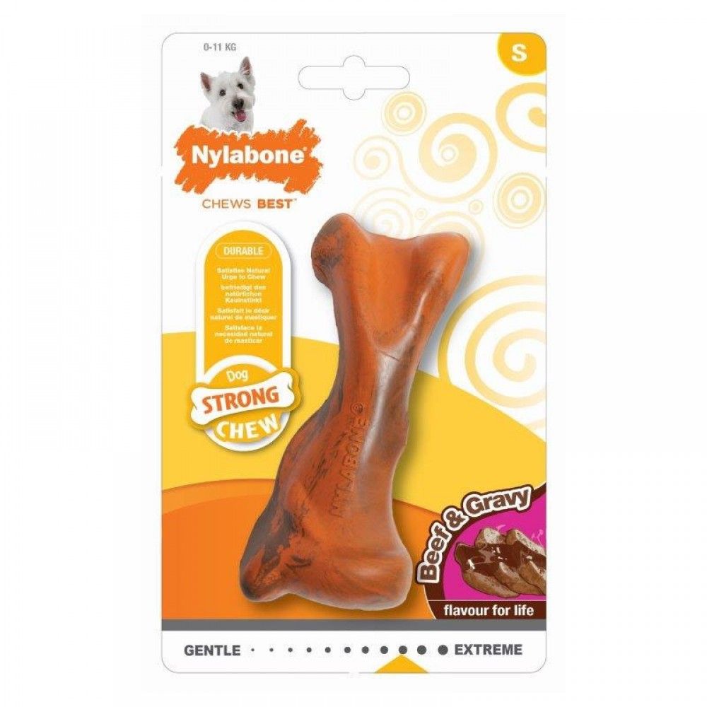 Игрушка для собак Nylabone Косточка жесткая с ароматом говядины S