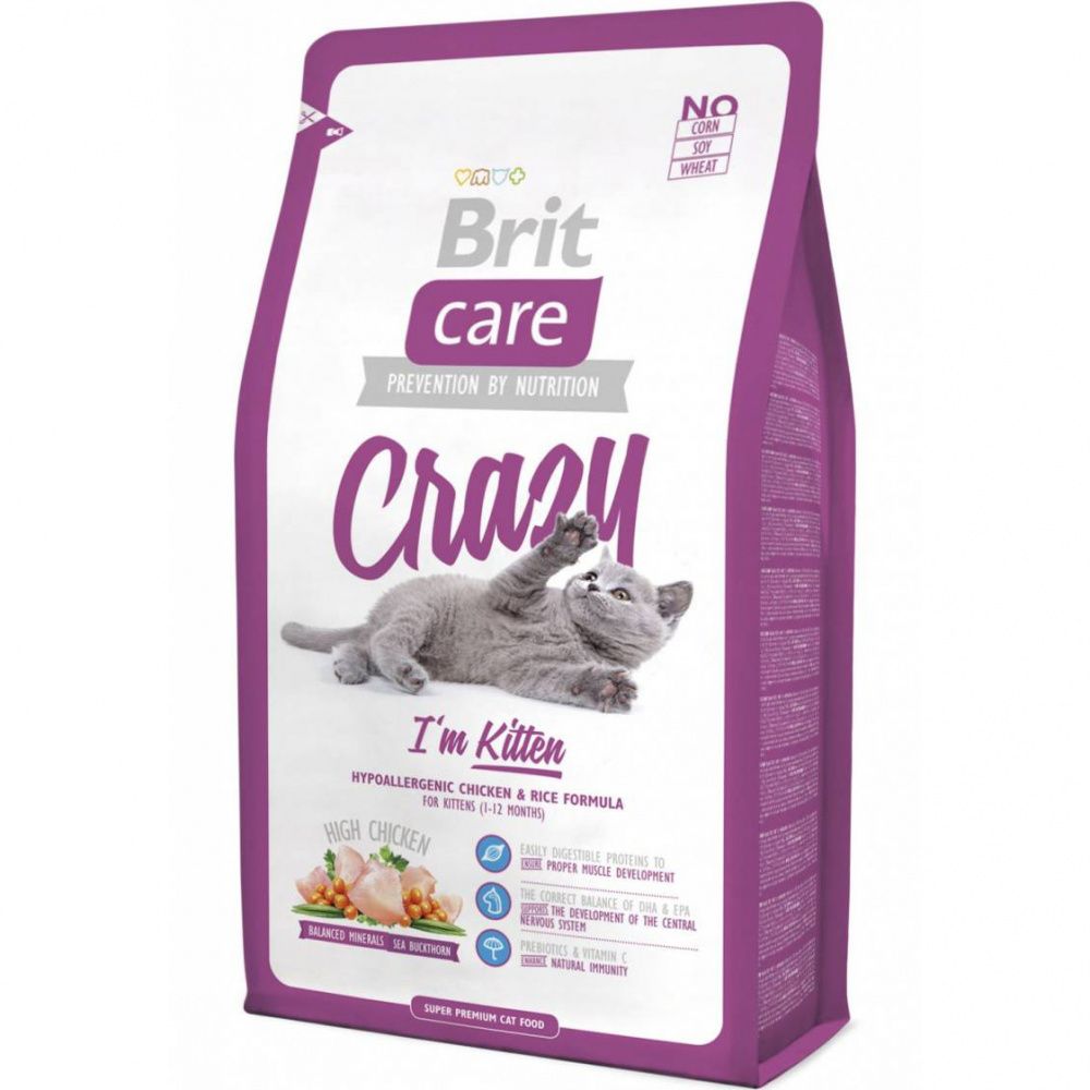 

Корм для котят, беременных и кормящих кошек Brit Care Cat Crazy Kitten сух. 2кг, Care Cat Crazy Kitten сух. 2кг
