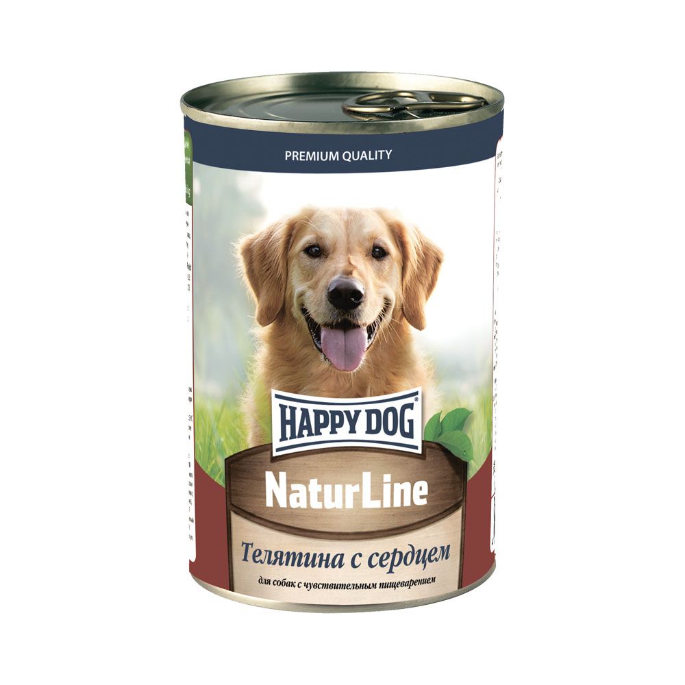 Корм для собак HAPPY DOG Телятина с сердцем нежный паштет банка 410г фото