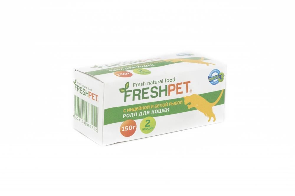 

Корм для кошек Minime, FRESHPET ролл с индейкой и белой рыбой конс.