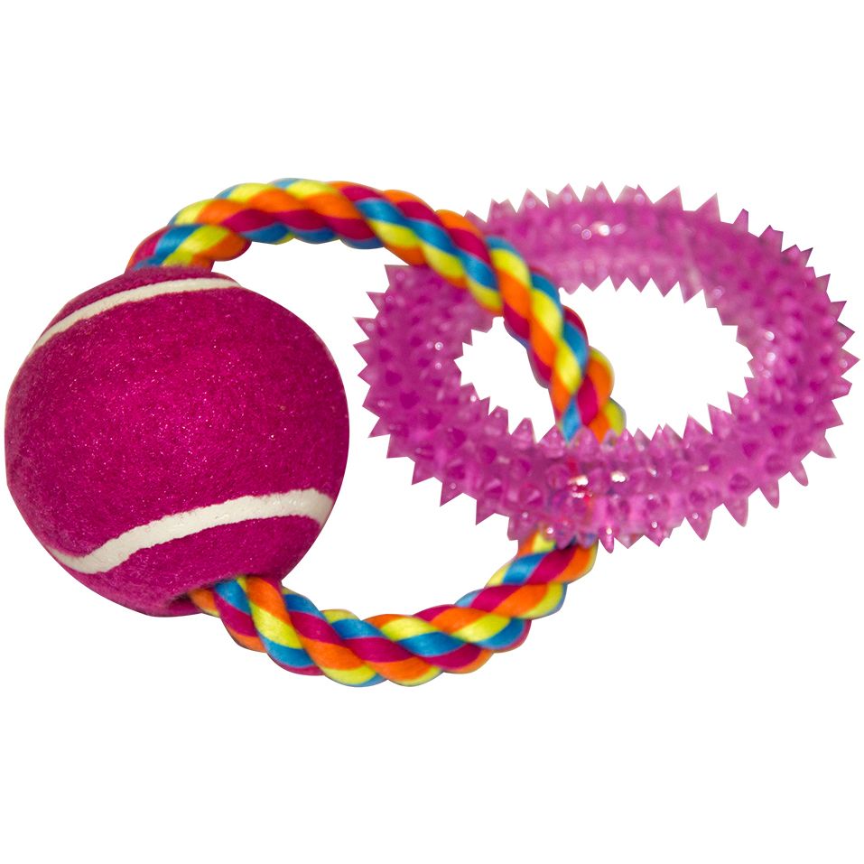 игрушка для собак chomper веревочный мяч для щенков Игрушка для собак CHOMPER Мяч с кольцом на канате