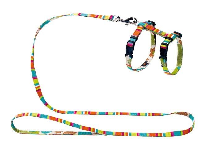 

Шлейка для кошек и собак HUNTER Smart Stripes нейлон разноцветная, Smart Stripes нейлон разноцветная