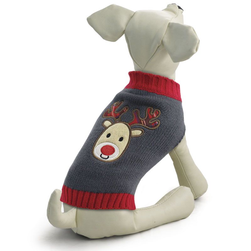 Свитер для собак TRIOL Оленёнок L, серый, размер 35см свитер vosq размер l серый