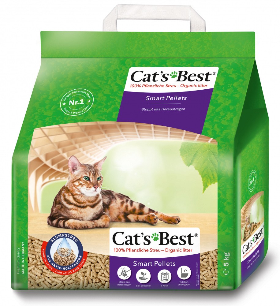 Наполнитель для кошачьего туалета Cats Best Smart Pellets древесный комкующийся 10л 5кг 2998₽