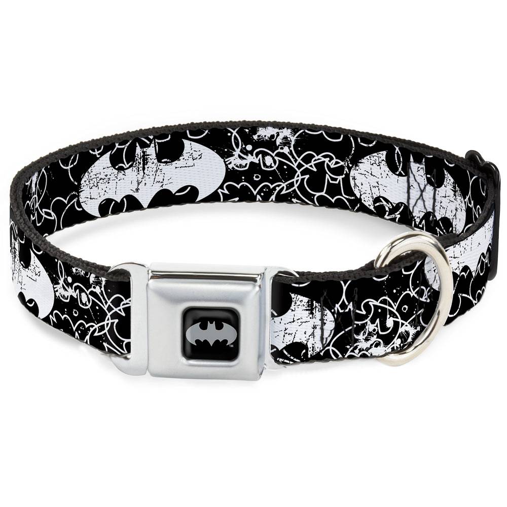 Ошейник для собак Buckle-Down Бэтмен лого с метал. застежкой 38-66см черный фото