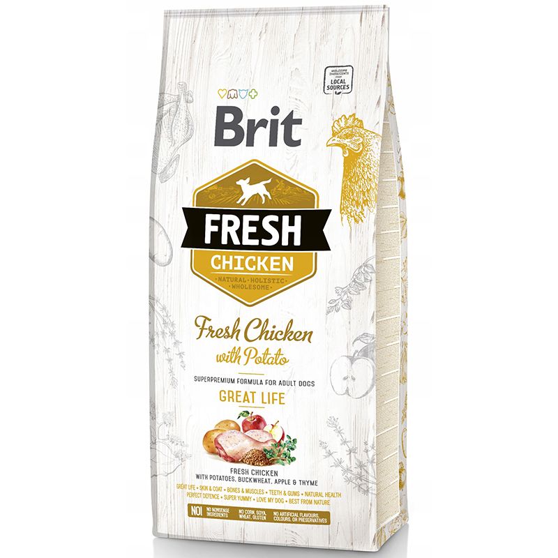 

Корм для собак Brit, Fresh Курица с картофелем сух. 12кг