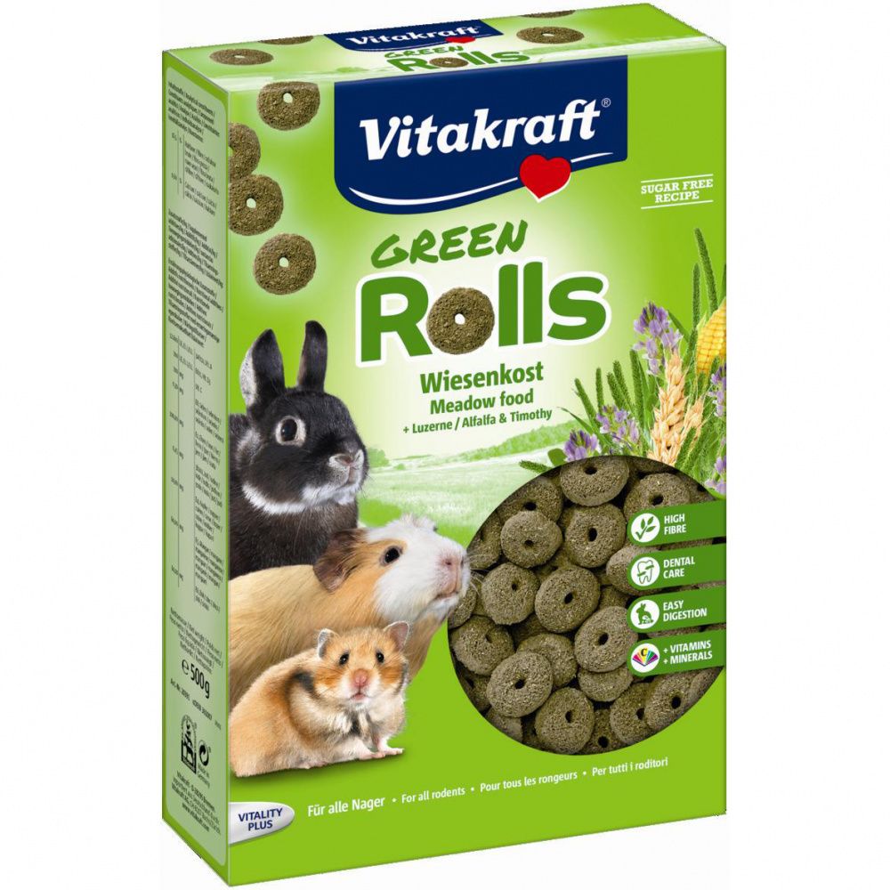 

Корм для грызунов VITAKRAFT ROLLINIS для грызунов универсальный сух. 500г, ROLLINIS для грызунов универсальный сух. 500г