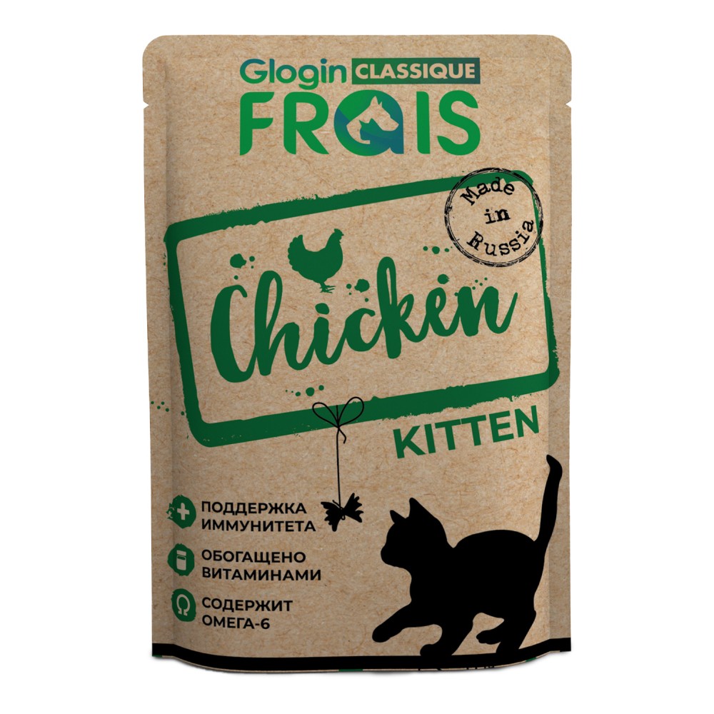 Корм для котят Frais Classique курица в нежном соусе, пауч 85г корм для котят duke s farm курица конс пауч 85г