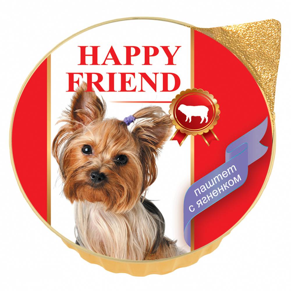 Корм для собак HAPPY FRIEND Паштет с ягнёнком конс. 125г фото