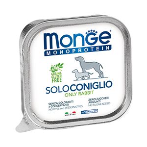 

Корм для собак Monge Monoproteico Solo паштет кролик конс. 150г, Monoproteico Solo паштет кролик конс. 150г