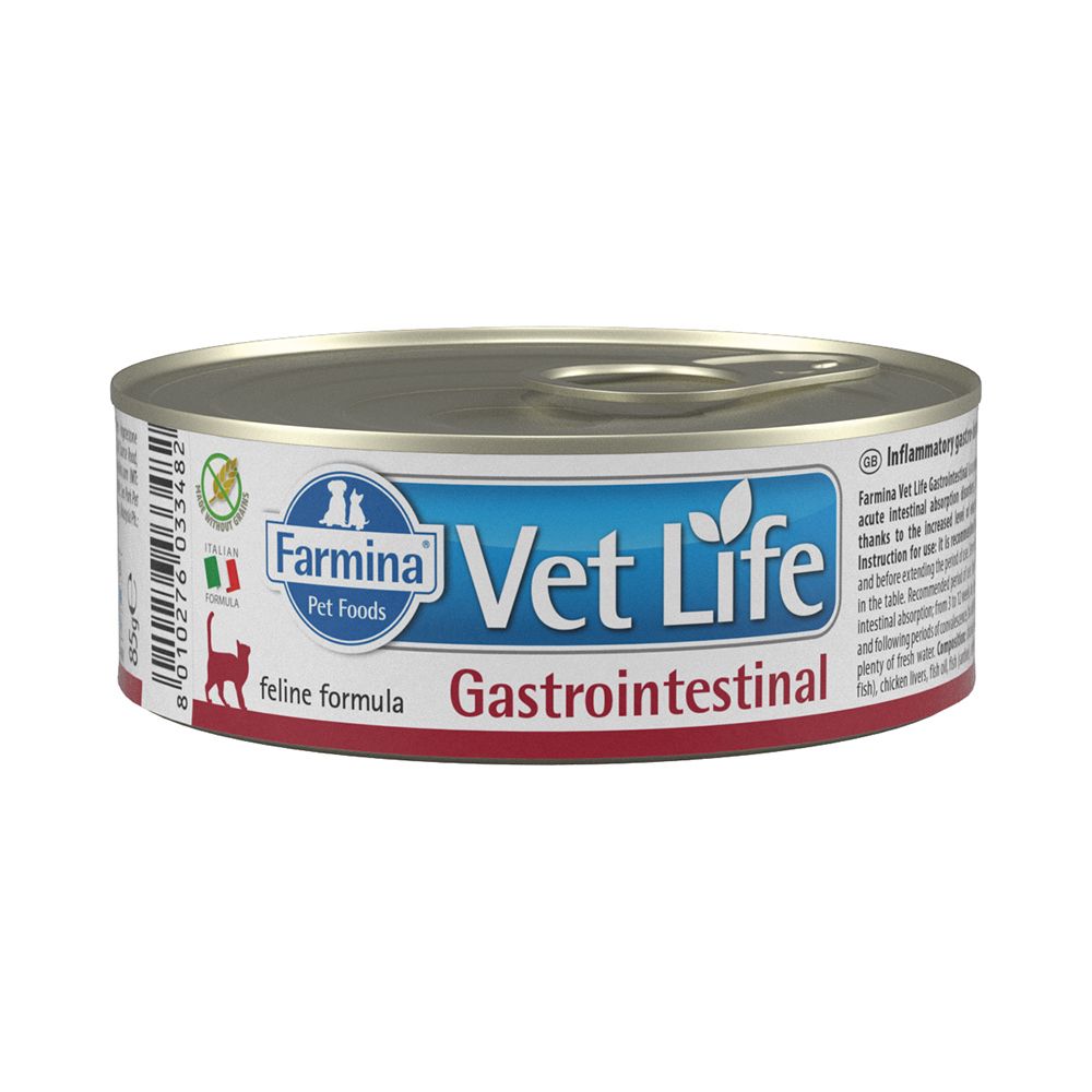 Корм для кошек Farmina Vet Life Gastrointestinal при заболеваниях ЖКТ паштет банка 85г