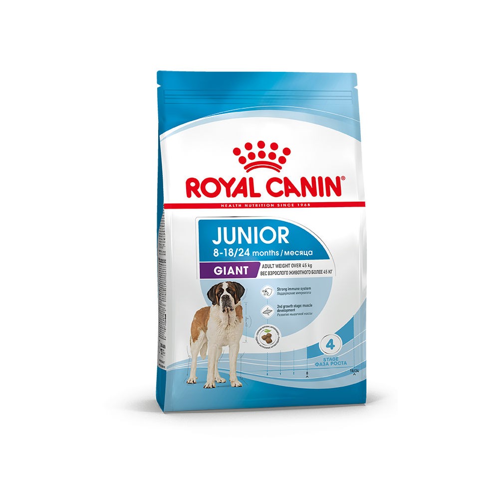 Купить Корм для щенков ROYAL CANIN Giant Junior для очень крупных пород от  8 месяцев сух. в Бетховен