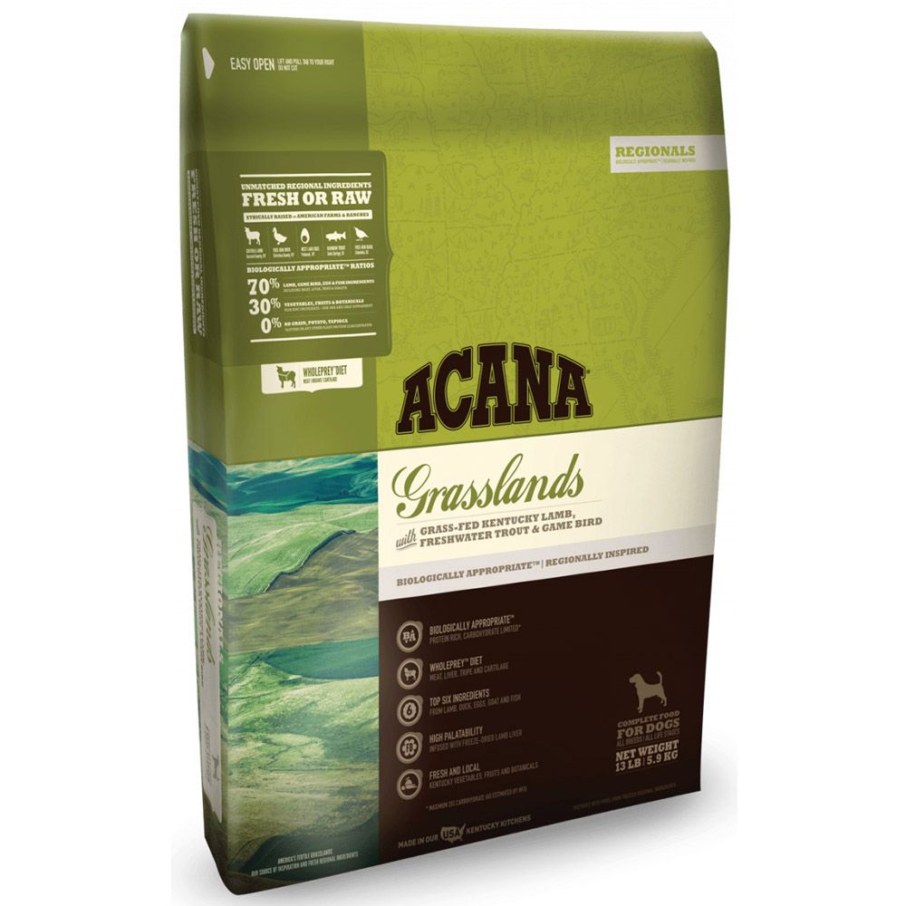 

Корм для собак и щенков ACANA, Grasslands для всех пород, ягненок, утка, яйцо, рыба сух. 6кг