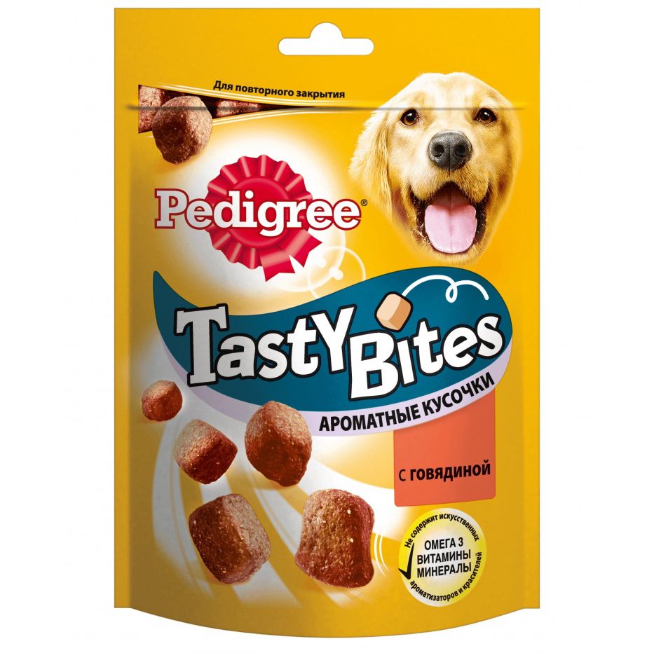 

Лакомство для собак Pedigree Ароматные кусочки с говядиной 130г, Ароматные кусочки с говядиной 130г