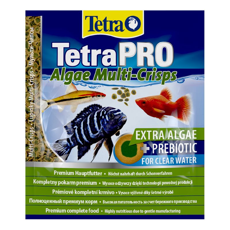 корм tetra pro algae crisps растительный для всех видов рыб в чипсах 500 мл Корм для рыб TETRA PRO Algae раст.корм-чипсы для всех видов рыб 12г