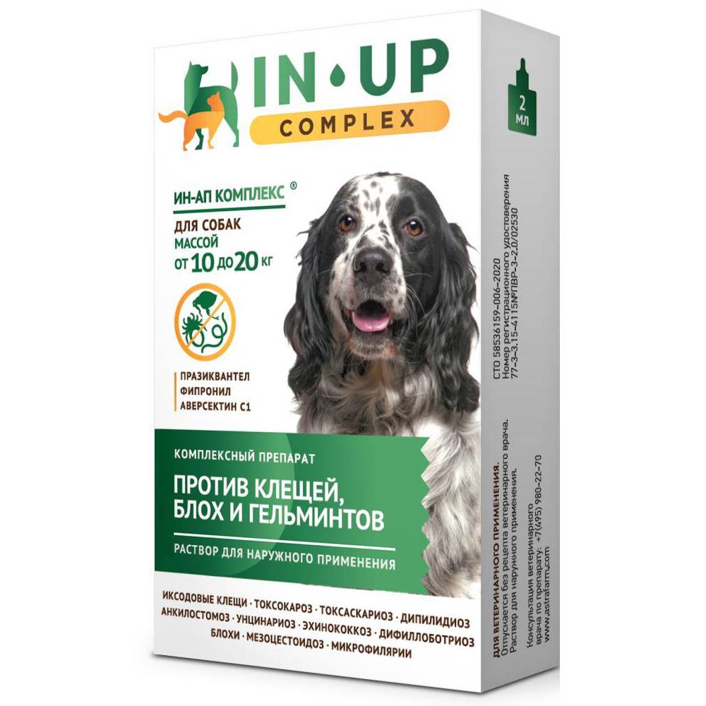 Комплекс для собак НПП СКИФФ ИН-АП весом от 10 до 20кг, 2мл глутоксим р р для ин 3% 2мл 5