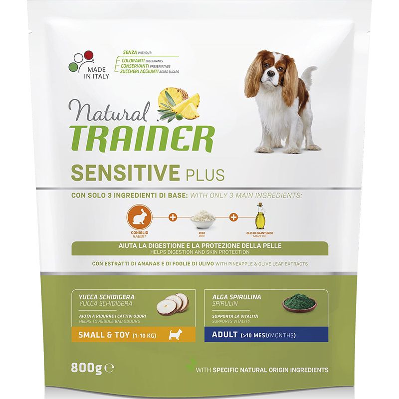 

Корм для собак TRAINER Nat.Sensitive Plus для мелких пород кролик сух. 800г, Nat.Sensitive Plus для мелких пород кролик сух. 800г