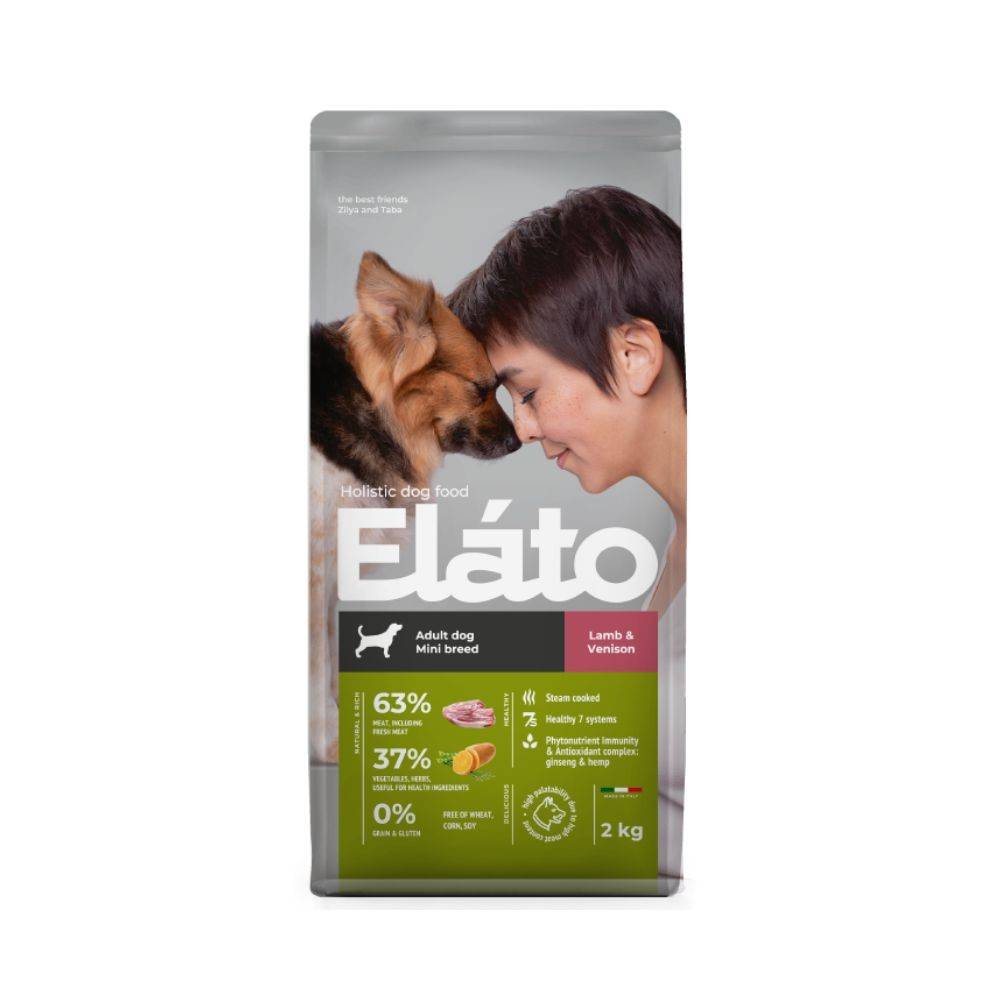 Корм для собак Elato Holistic для мелких пород, ягненок с олениной сух. 2кг корм для щенков elato holistic для средних и крупных пород курица утка сух 2кг