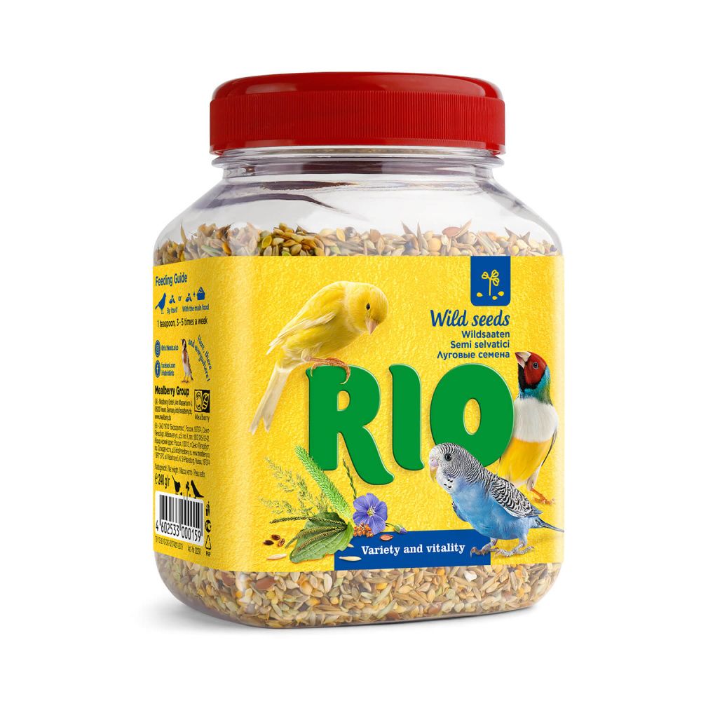 лакомство для птиц rio полезные семена 240г Лакомство для птиц RIO Семена луговых трав 240г