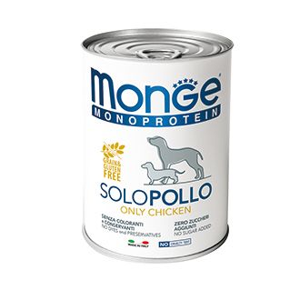 Корм для собак Monge Dog Monoproteico Solo паштет из курицы конс. 400г