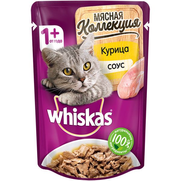 

Корм для кошек Whiskas, Meaty курица пауч 85г